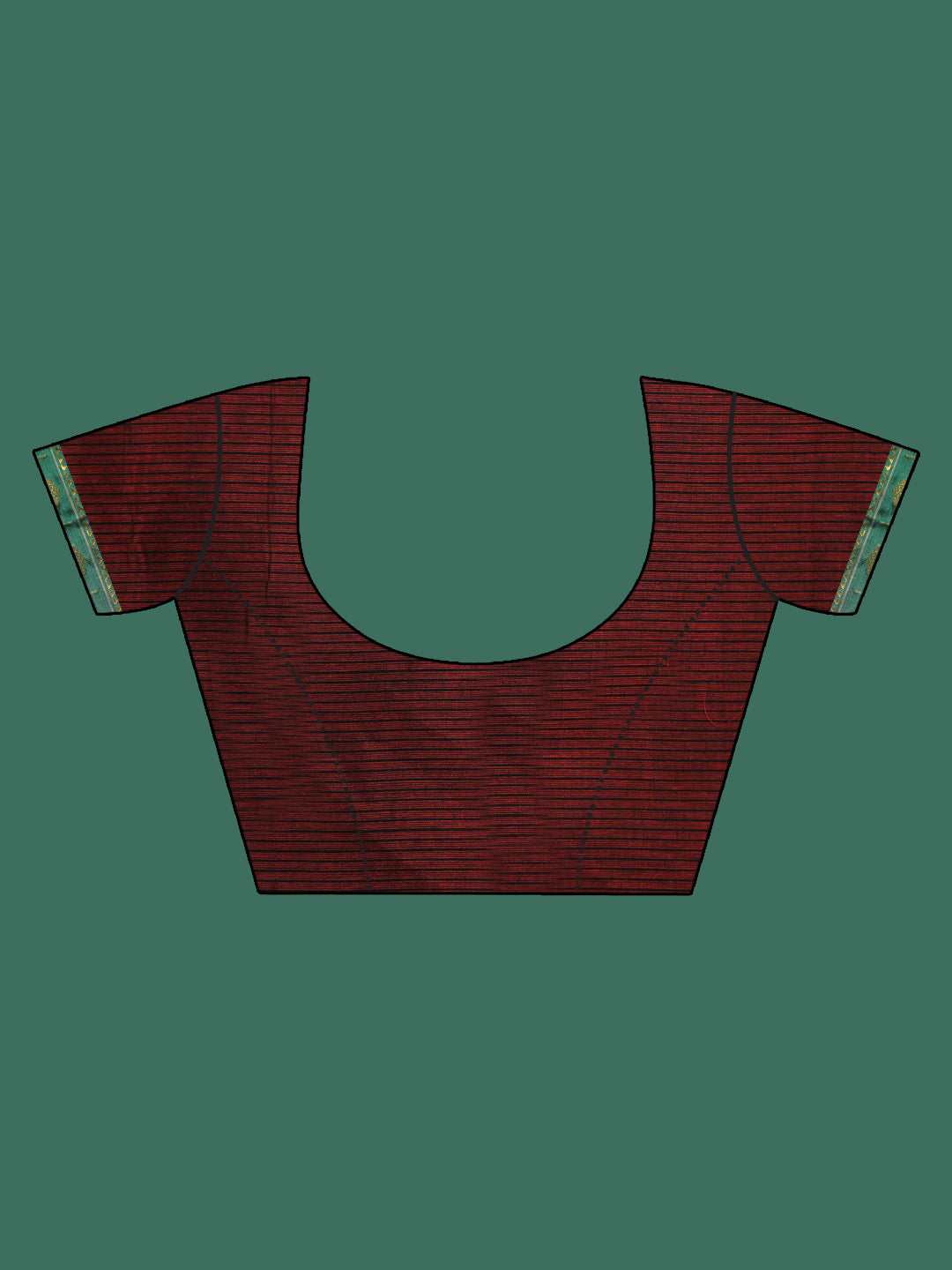 Indethnic Maroon Solid Saree - Blouse Piece View