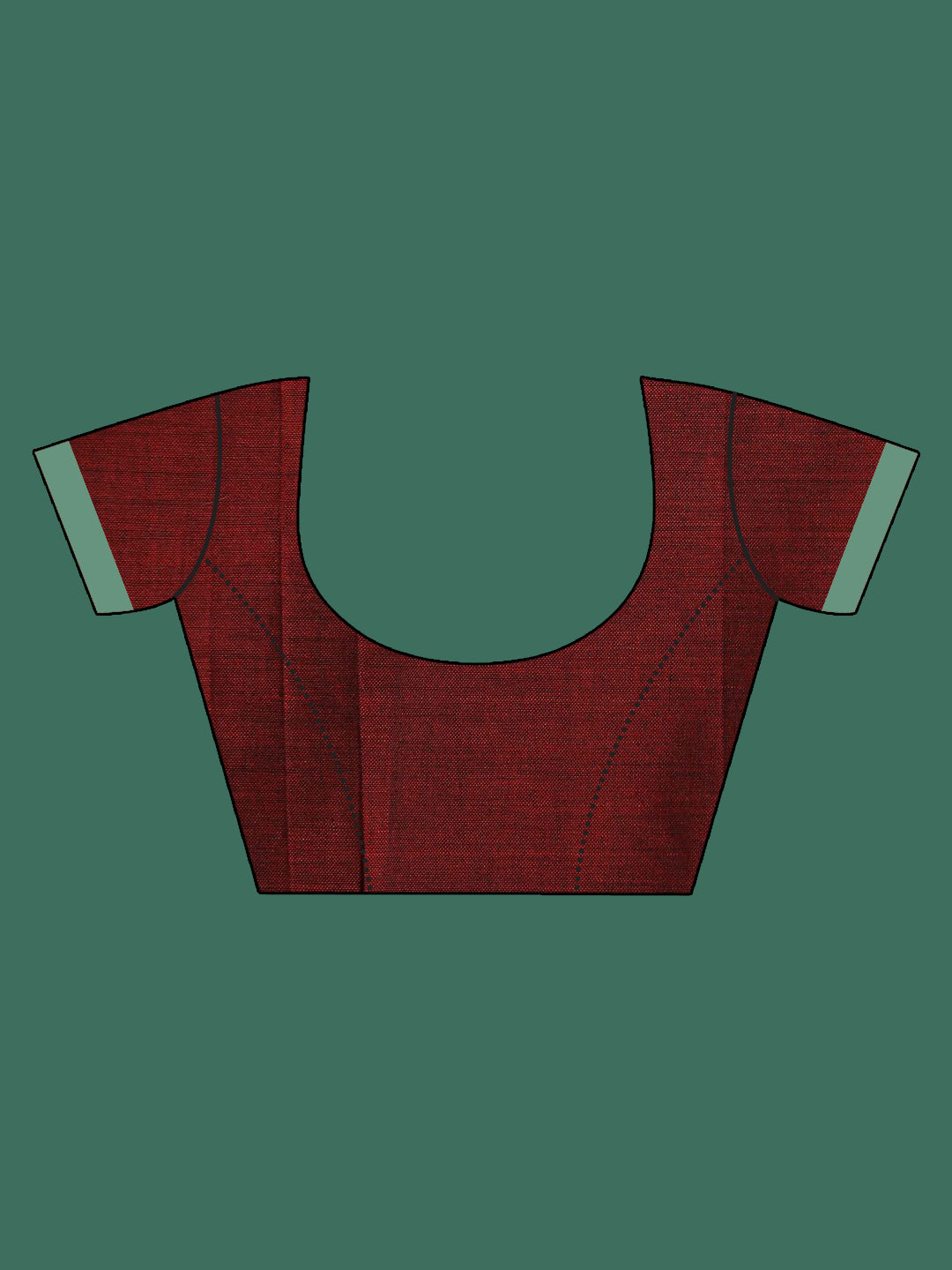 Indethnic Maroon Solid Saree - Blouse Piece View