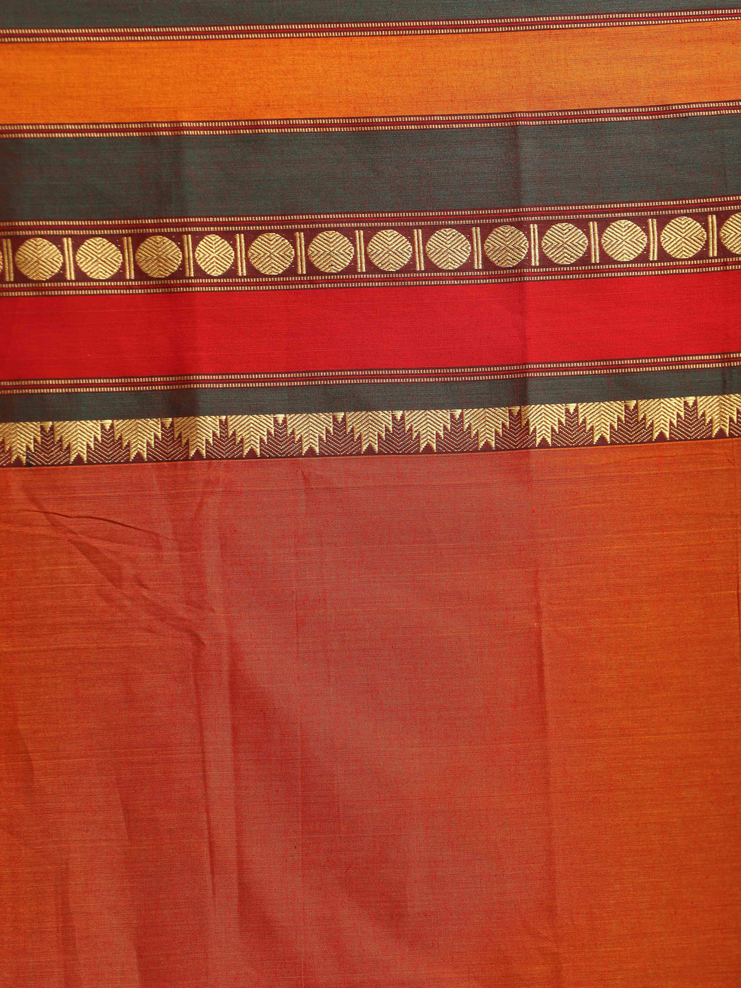 Indethnic Orange Solid Saree - Saree Detail View