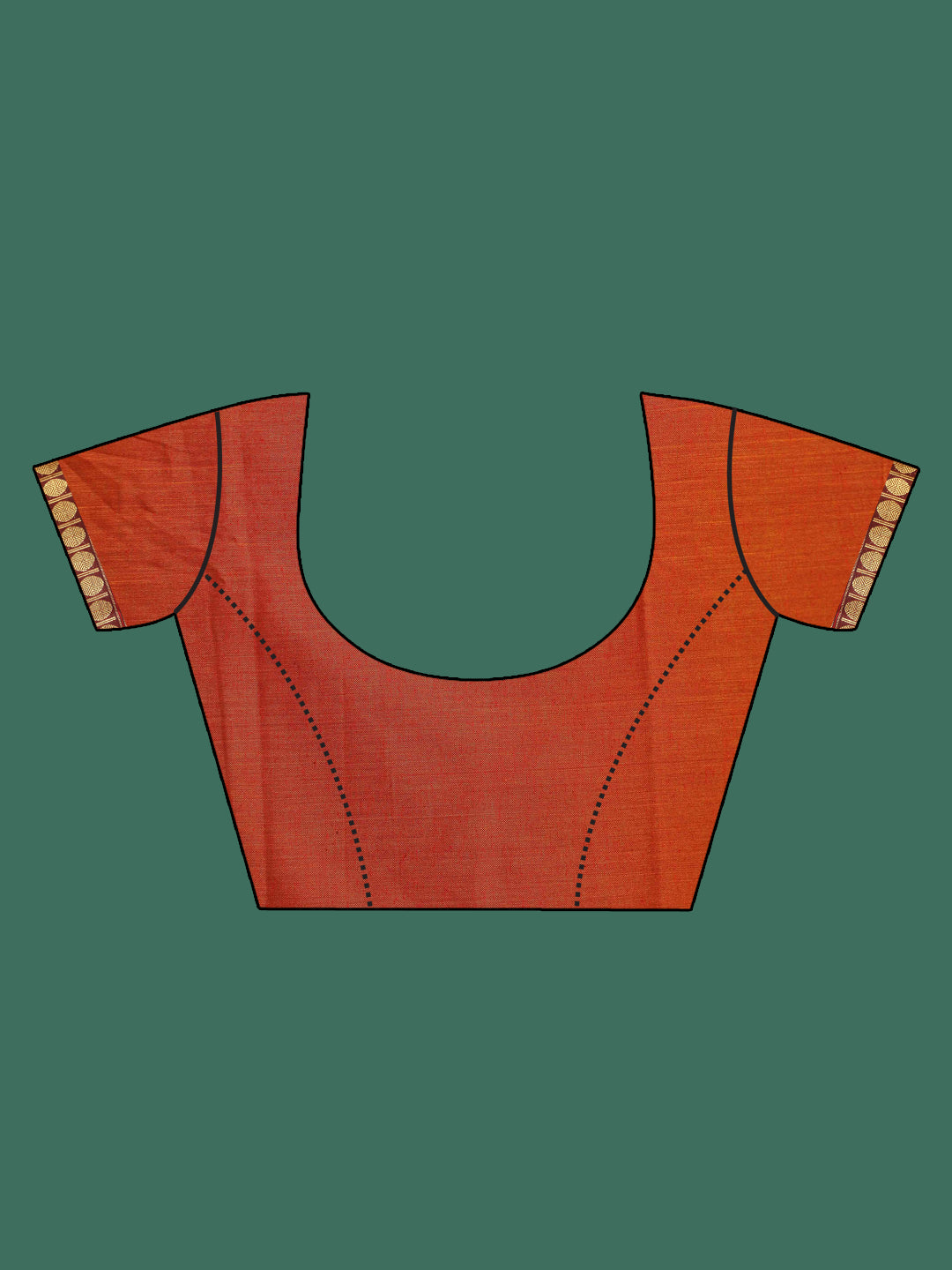 Indethnic Orange Solid Saree - Blouse Piece View