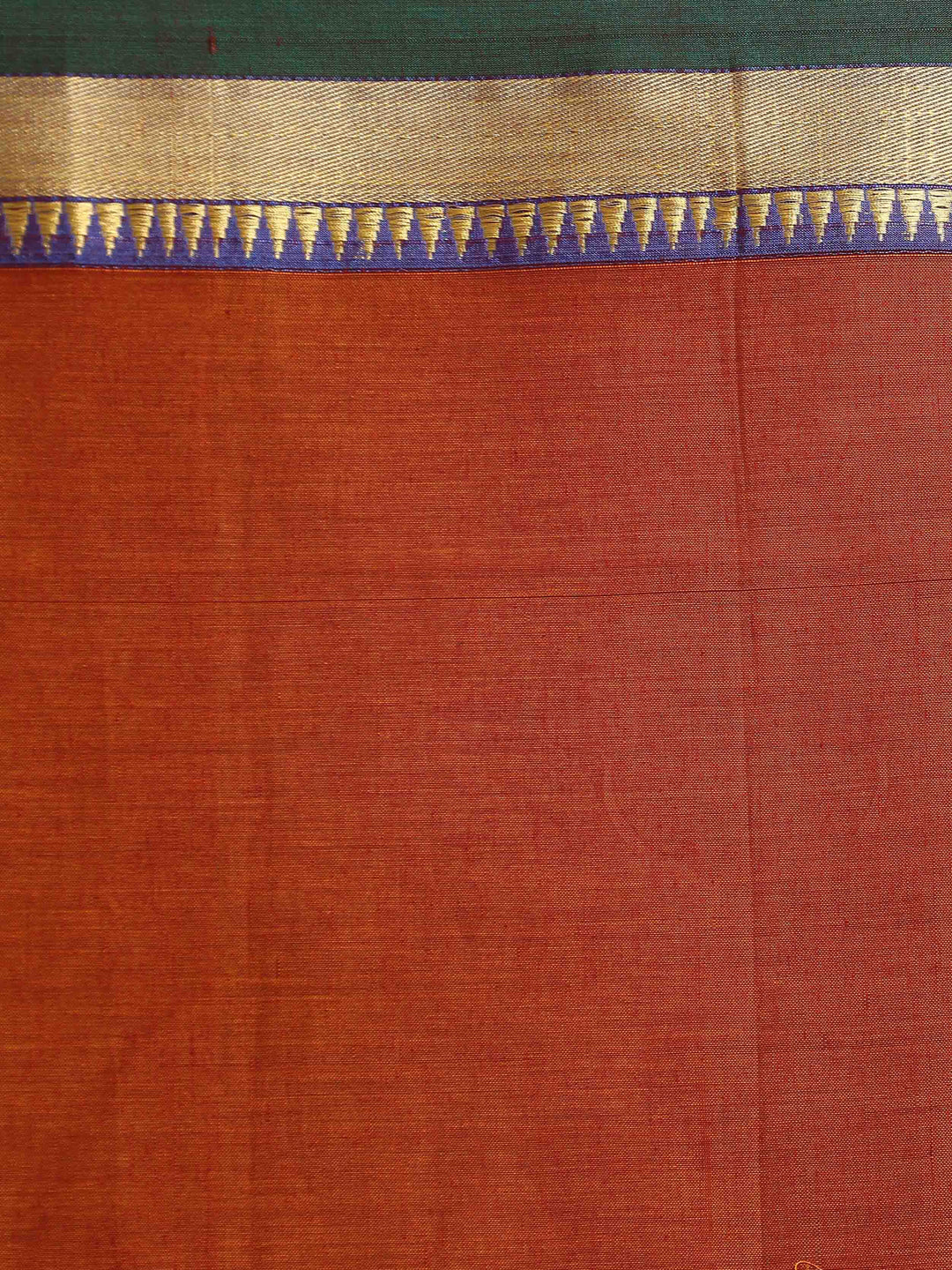 Indethnic Rust Solid Saree - Saree Detail View