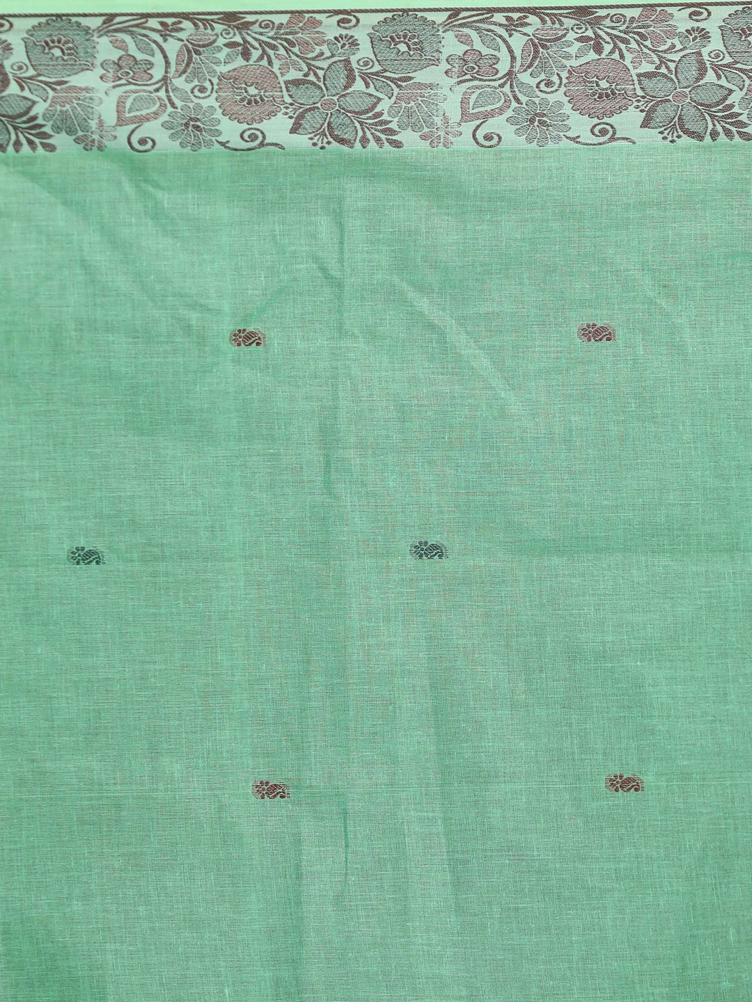 Indethnic Sea Green Woven Design Saree - Saree Detail View