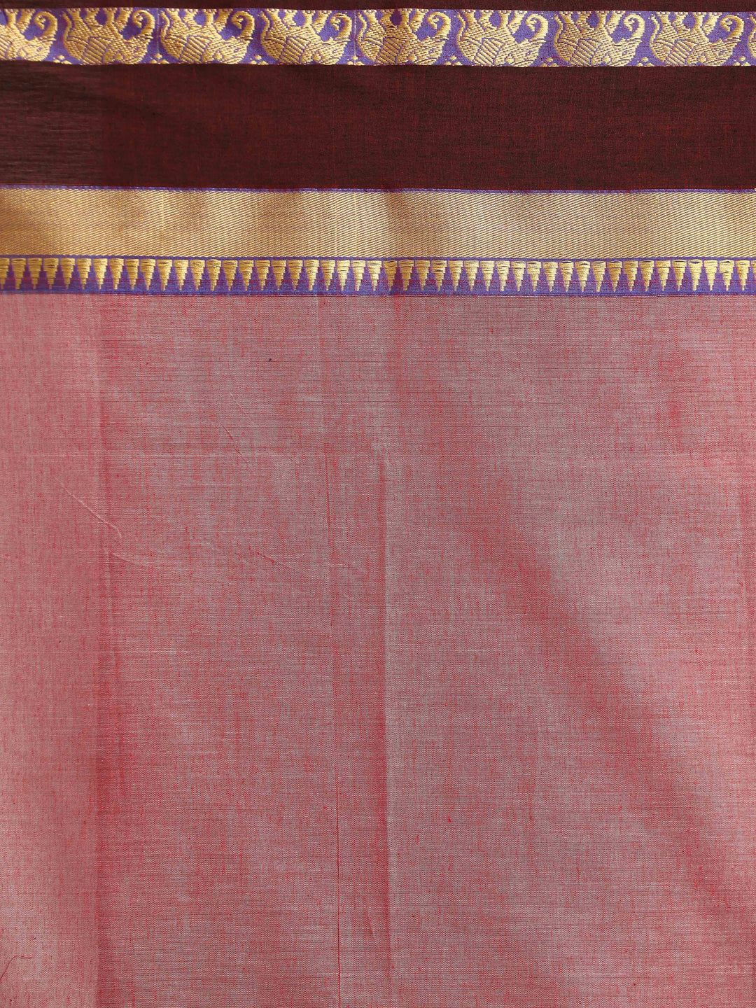 Indethnic Pink Solid Saree - Saree Detail View