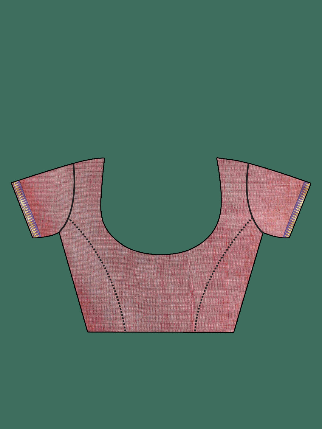 Indethnic Pink Solid Saree - Blouse Piece View