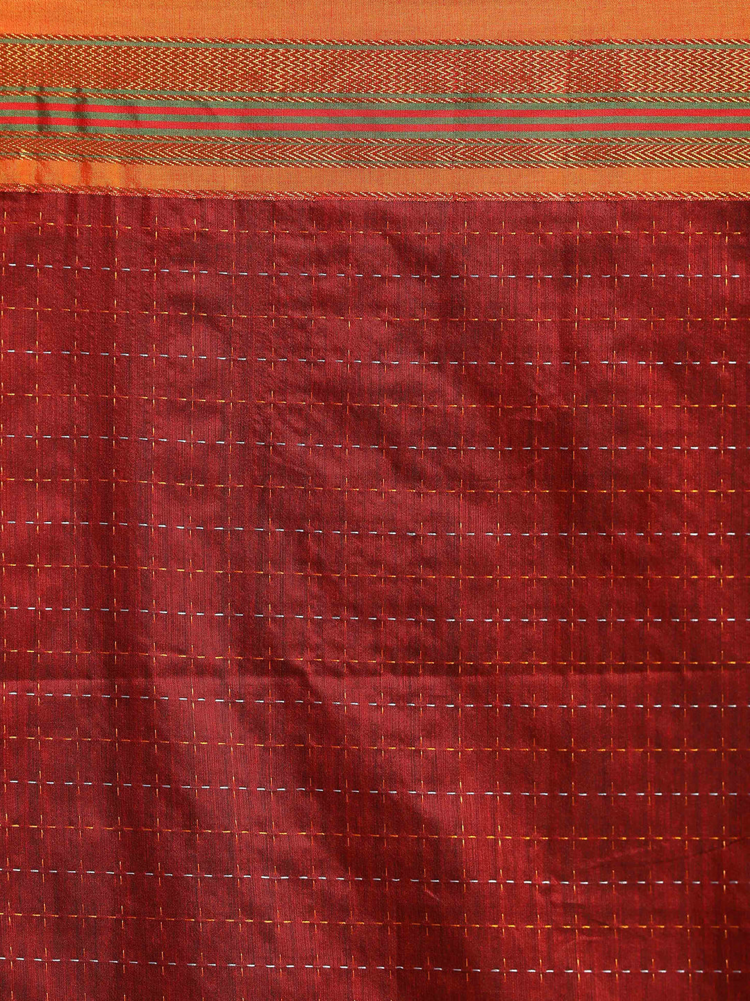 Indethnic Red Woven Design Saree - Saree Detail View