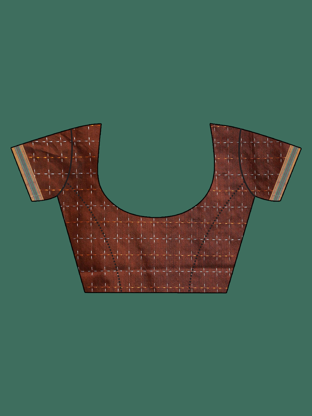 Indethnic Brown Woven Design Saree - Blouse Piece View