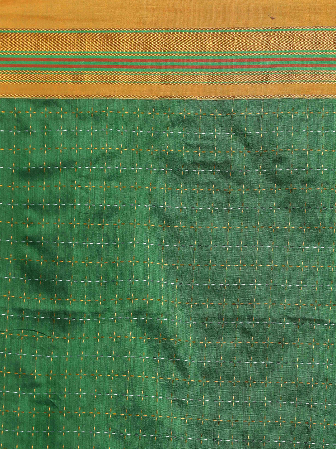 Indethnic Green Woven Design Saree - Saree Detail View
