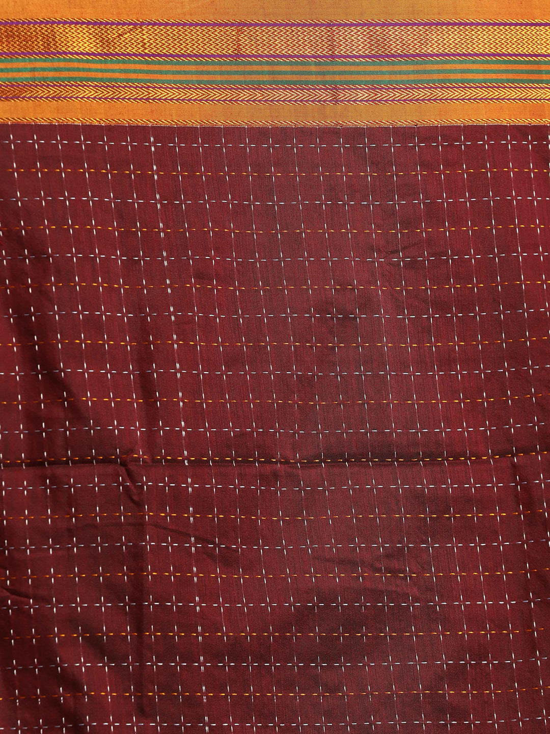 Indethnic Maroon Woven Design Saree - Saree Detail View