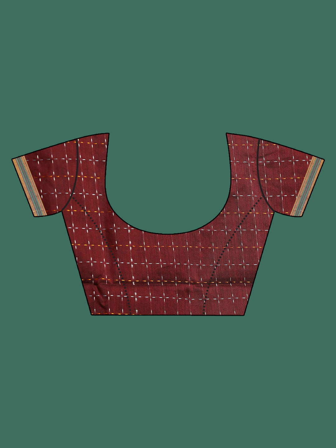 Indethnic Maroon Woven Design Saree - Blouse Piece View