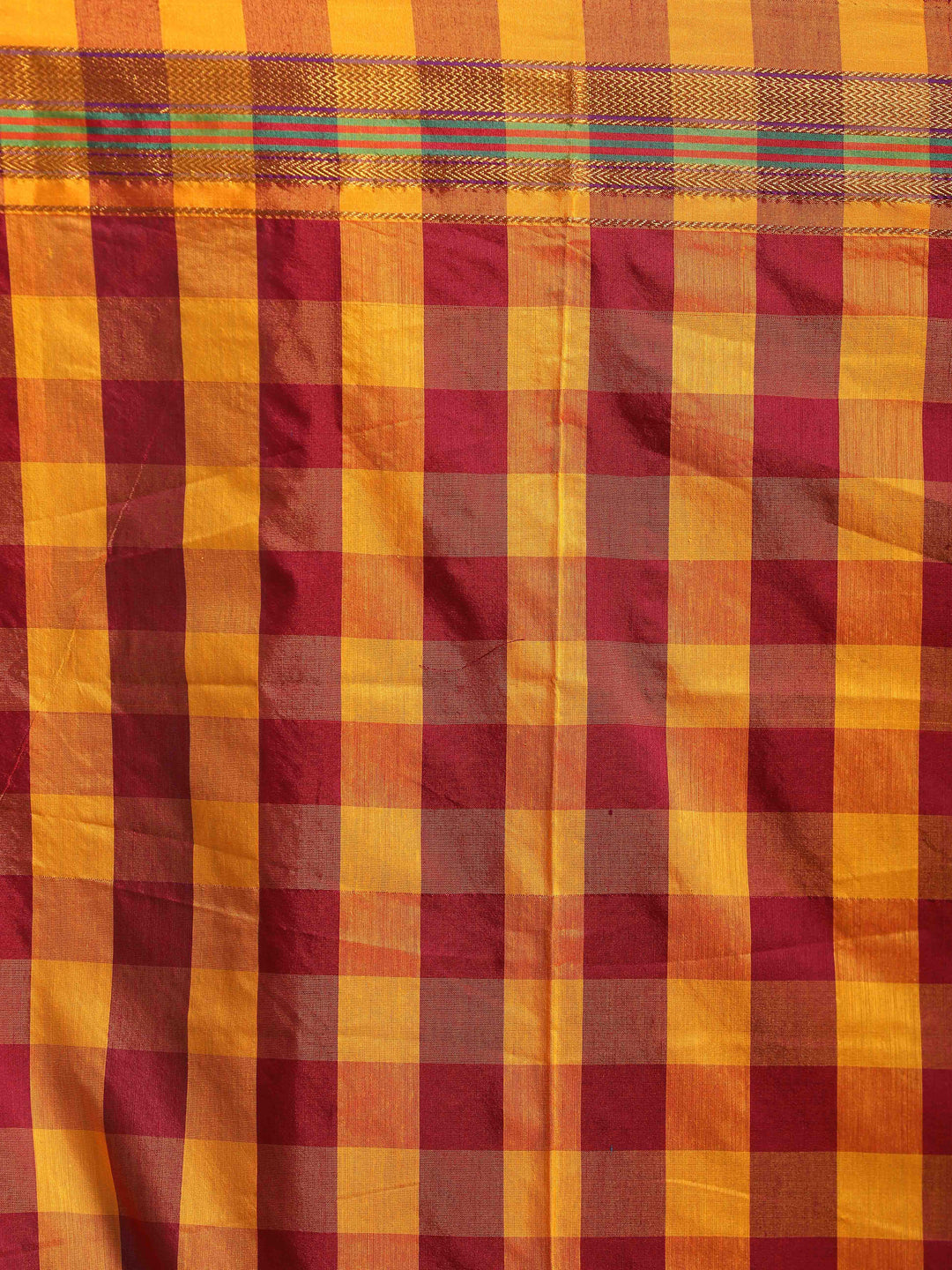 Indethnic Multi Checked Saree - Saree Detail View