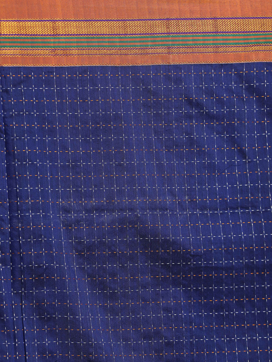 Indethnic Navy Blue Woven Design Saree - Saree Detail View