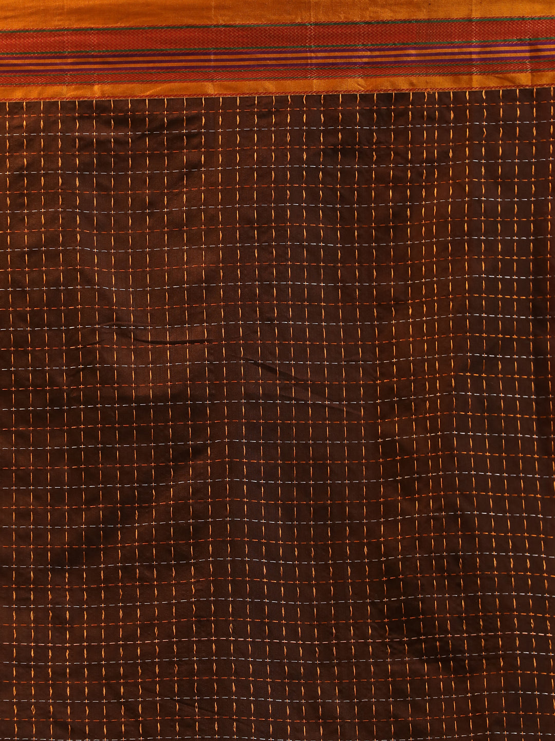 Indethnic Rust Woven Design Saree - Saree Detail View