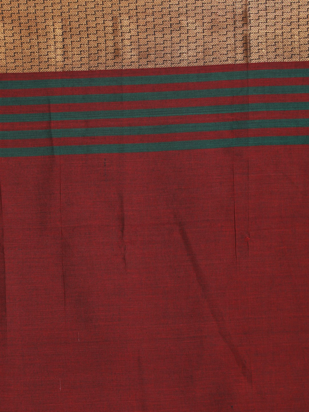 Indethnic Brown Pure Cotton Solid Saree - Saree Detail View