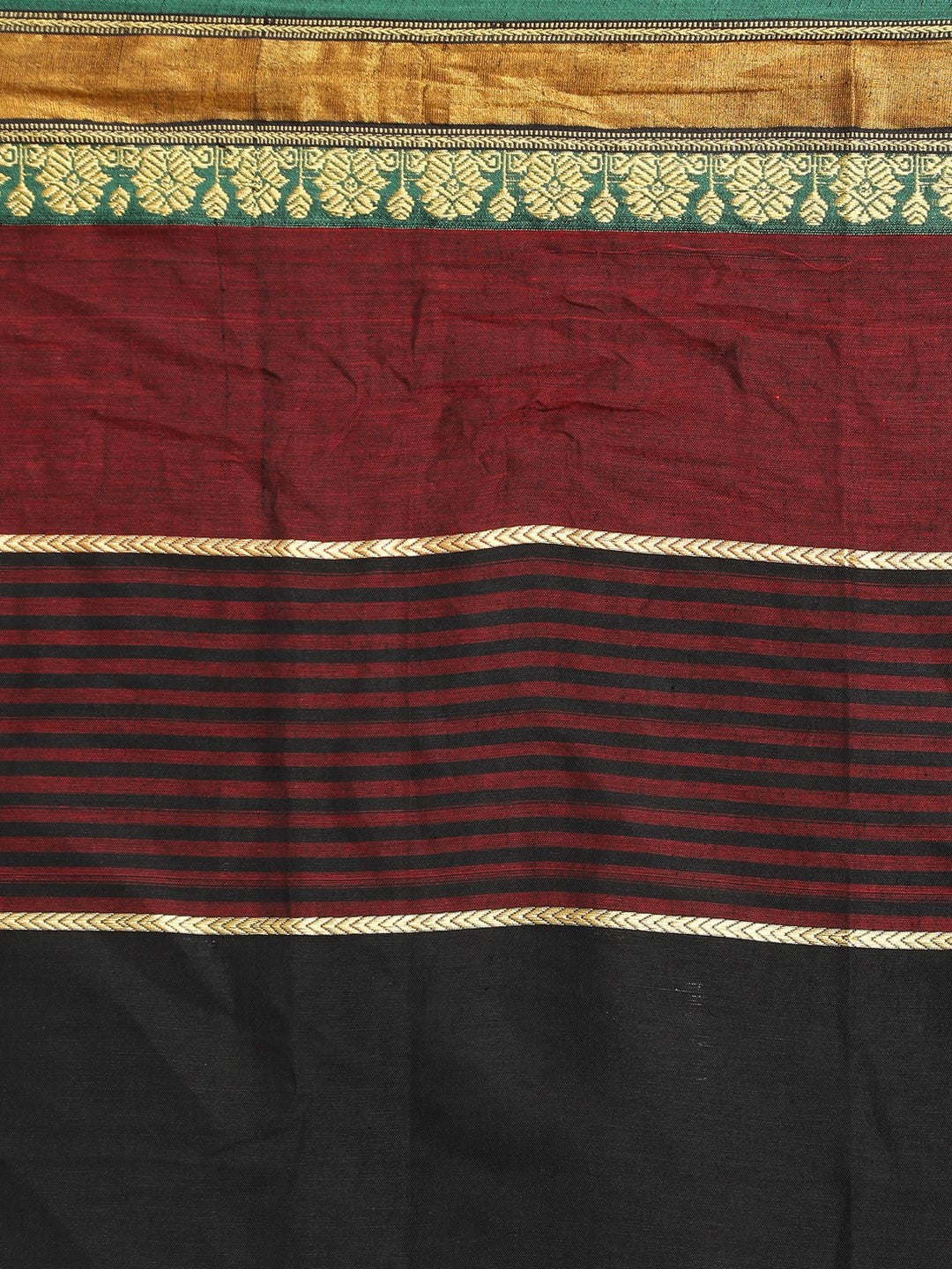 Indethnic Maroon Pure Cotton Woven Design Saree - Saree Detail View