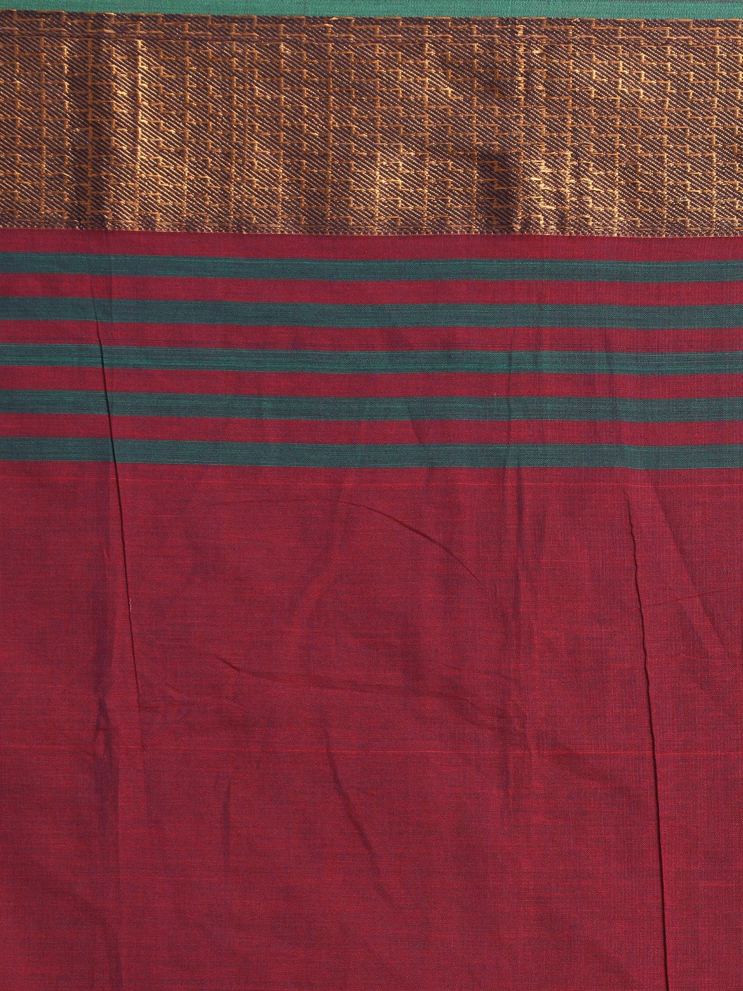 Indethnic Maroon Pure Cotton Solid Saree - Saree Detail View