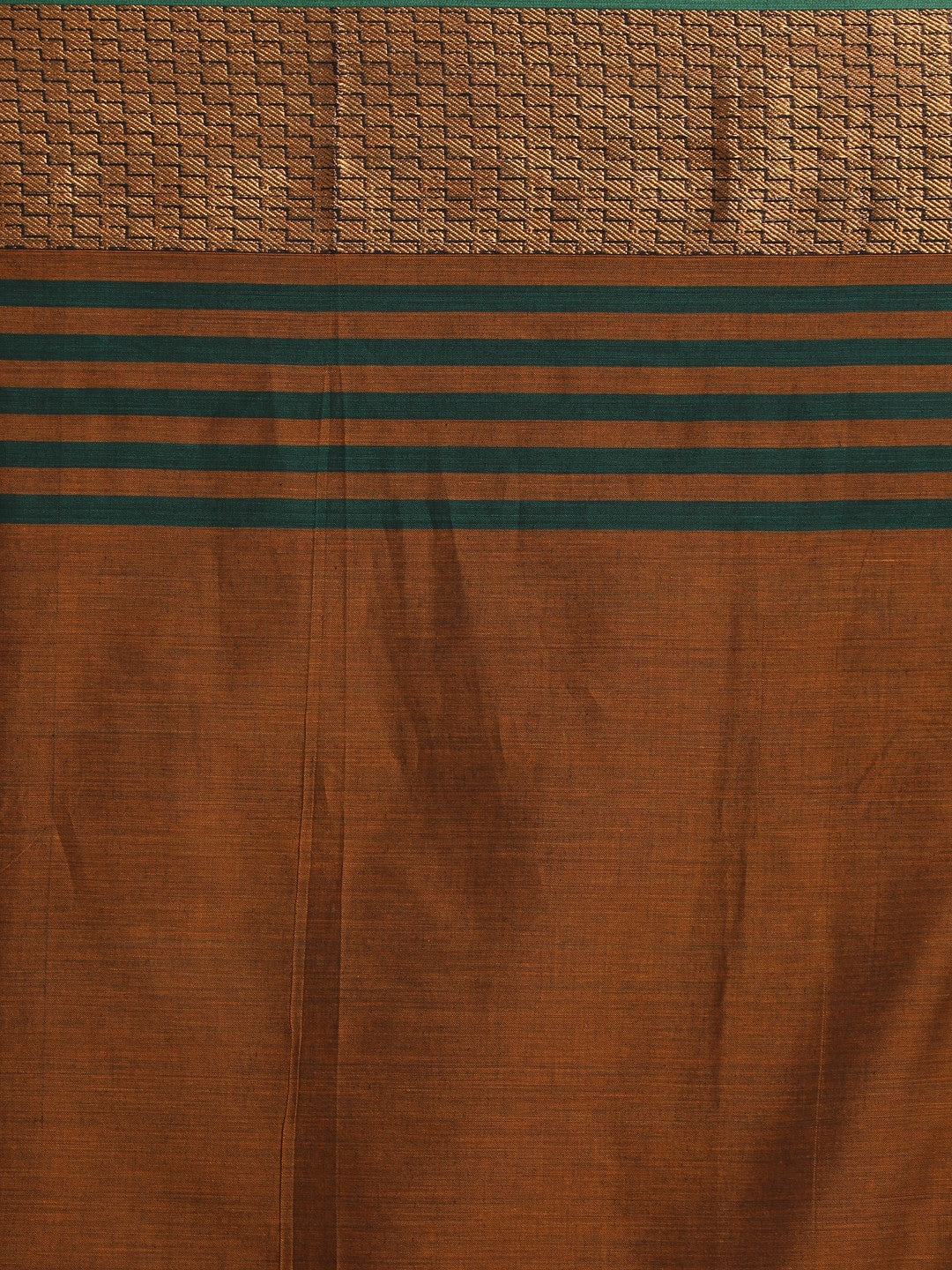 Indethnic Mustard Pure Cotton Solid Saree - Saree Detail View