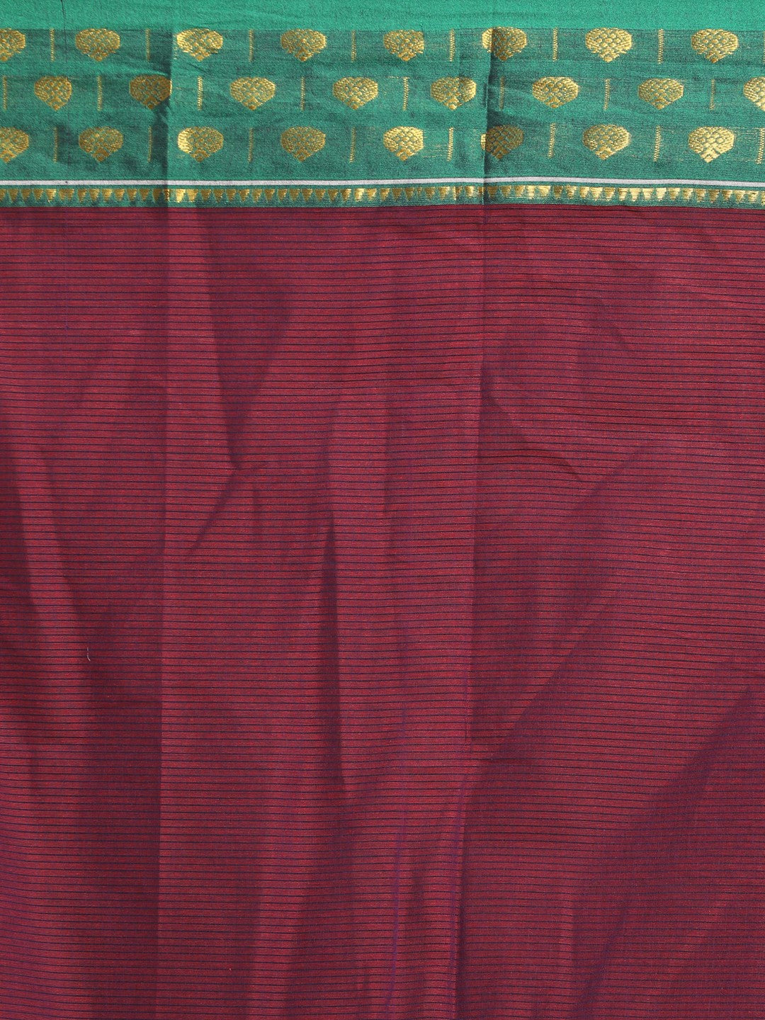 Indethnic Purple Pure Cotton Solid Saree - Saree Detail View