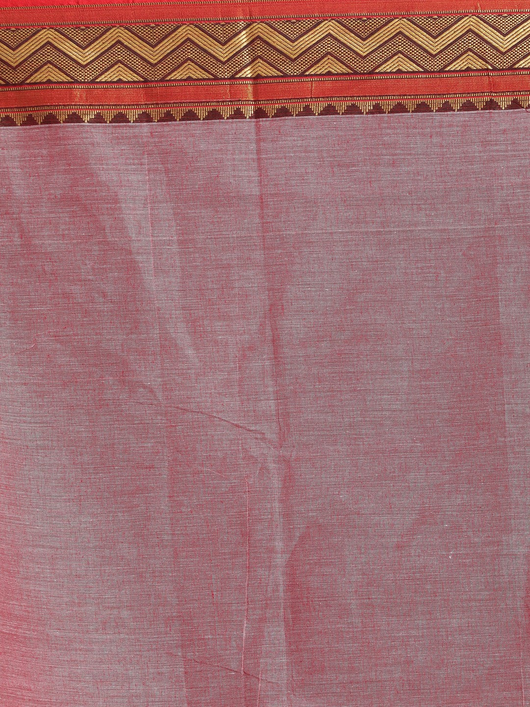 Indethnic Pink Pure Cotton Solid Saree - Saree Detail View