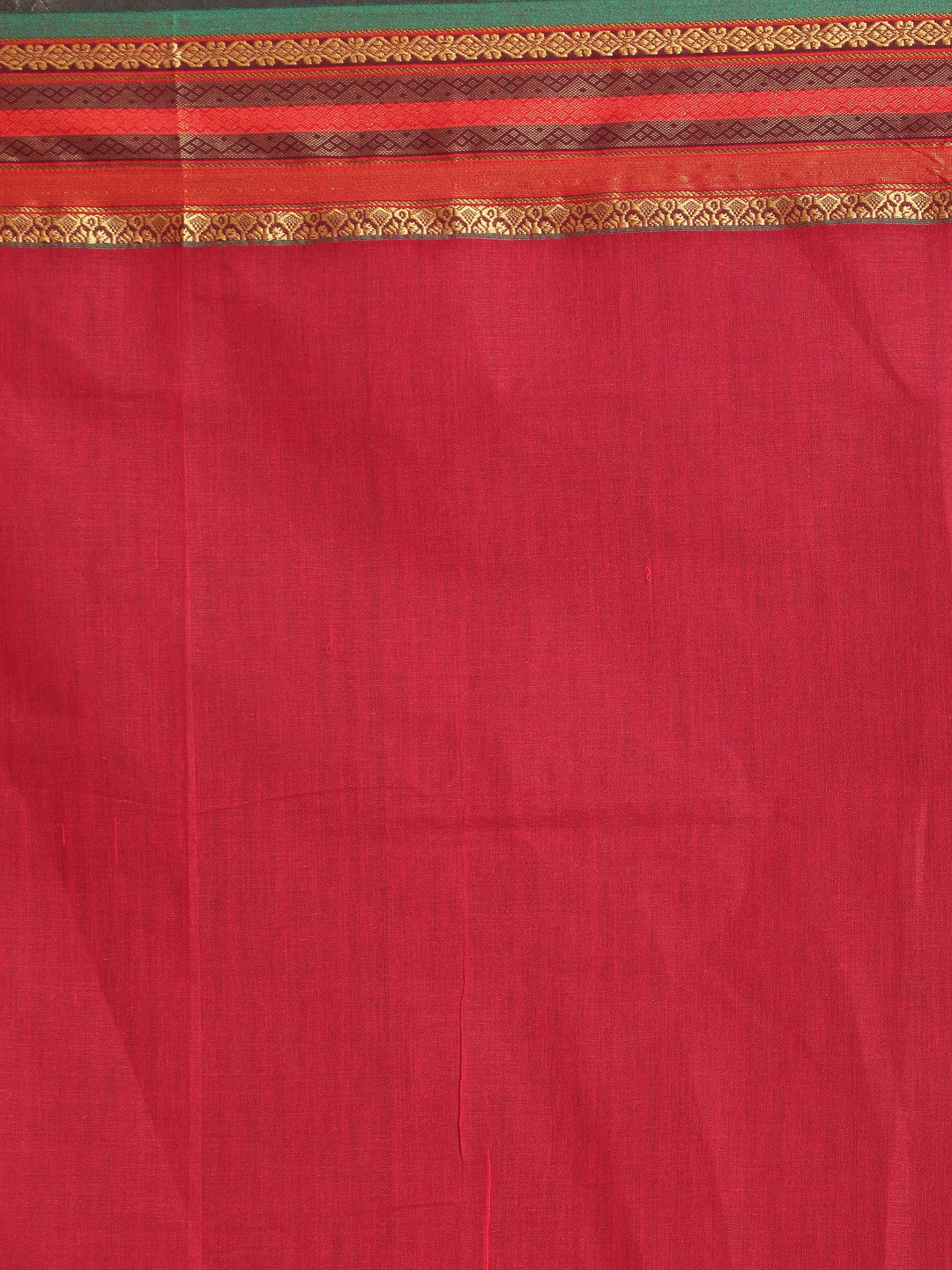 Indethnic Pink Pure Cotton Solid Saree - Saree Detail View