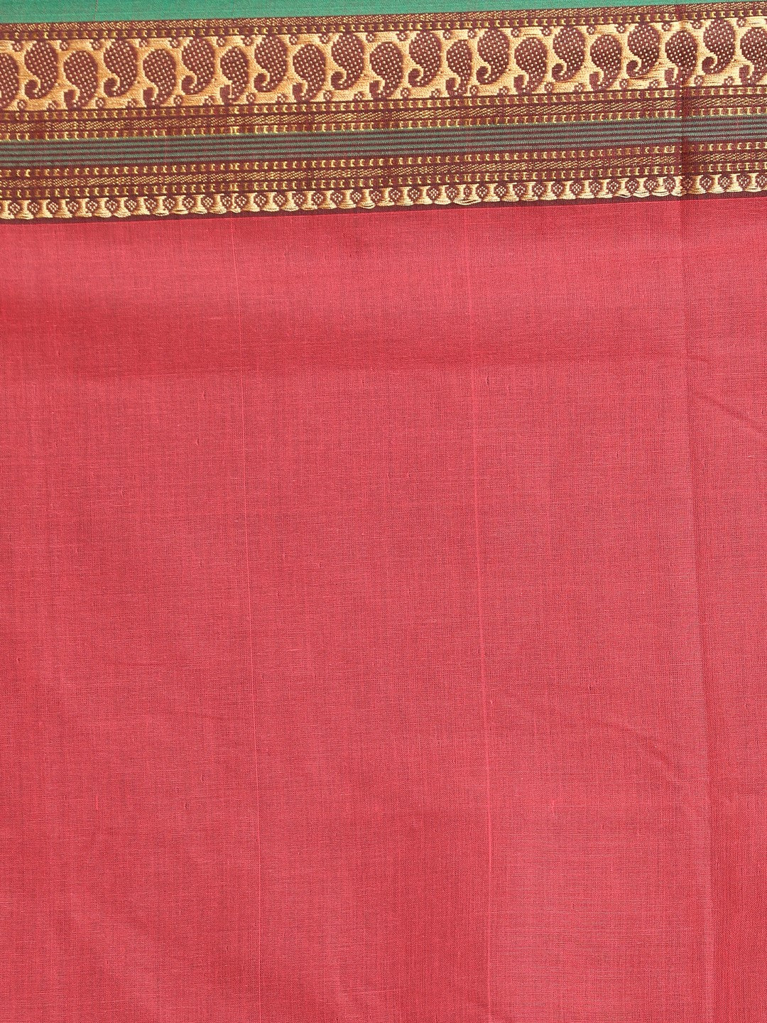 Indethnic Pink Pure Cotton Solid Saree - Saree Detail View