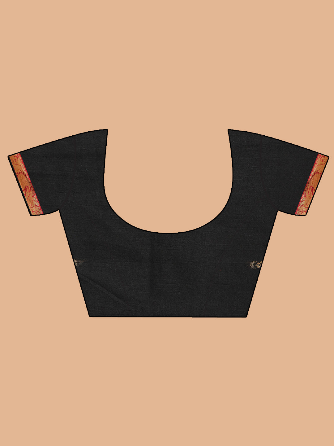 Indethnic Black Pure Cotton Woven Design Saree - Blouse Piece View