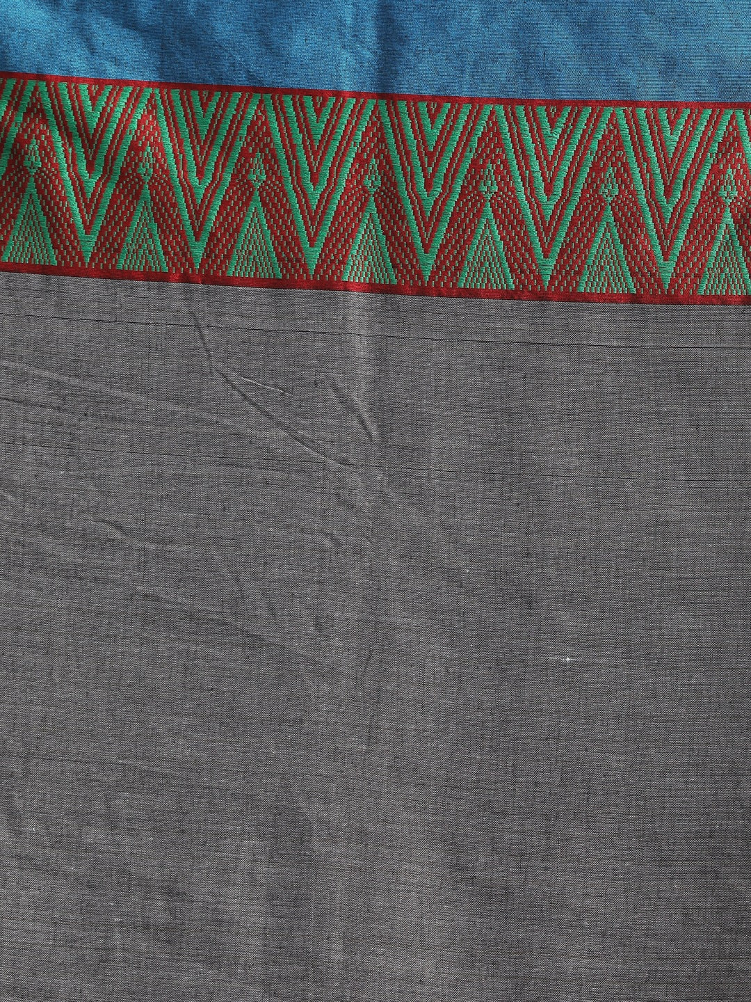 Indethnic Grey Pure Cotton Woven Design Saree - Saree Detail View