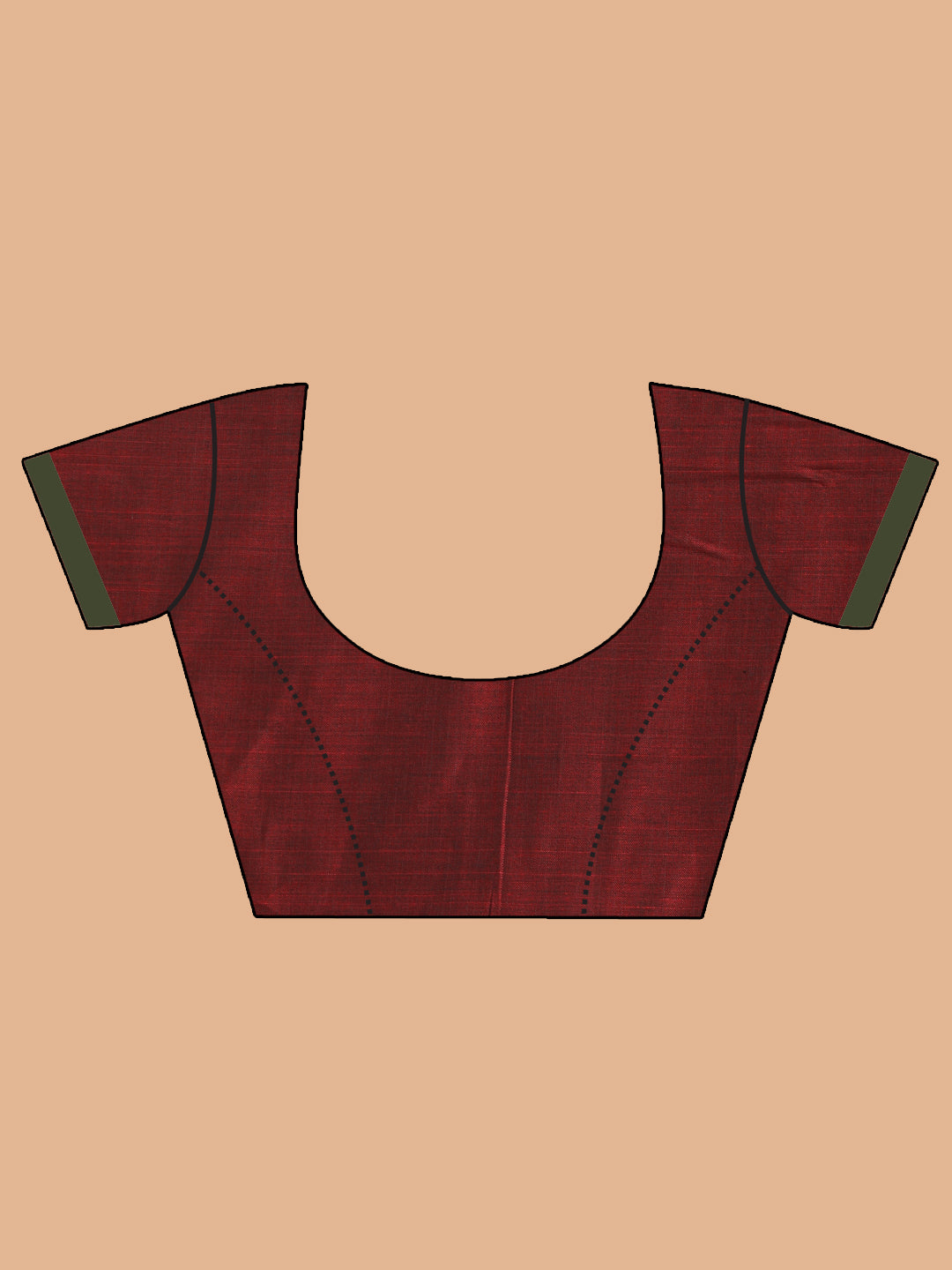 Indethnic Maroon Pure Cotton Woven Design Saree - Blouse Piece View