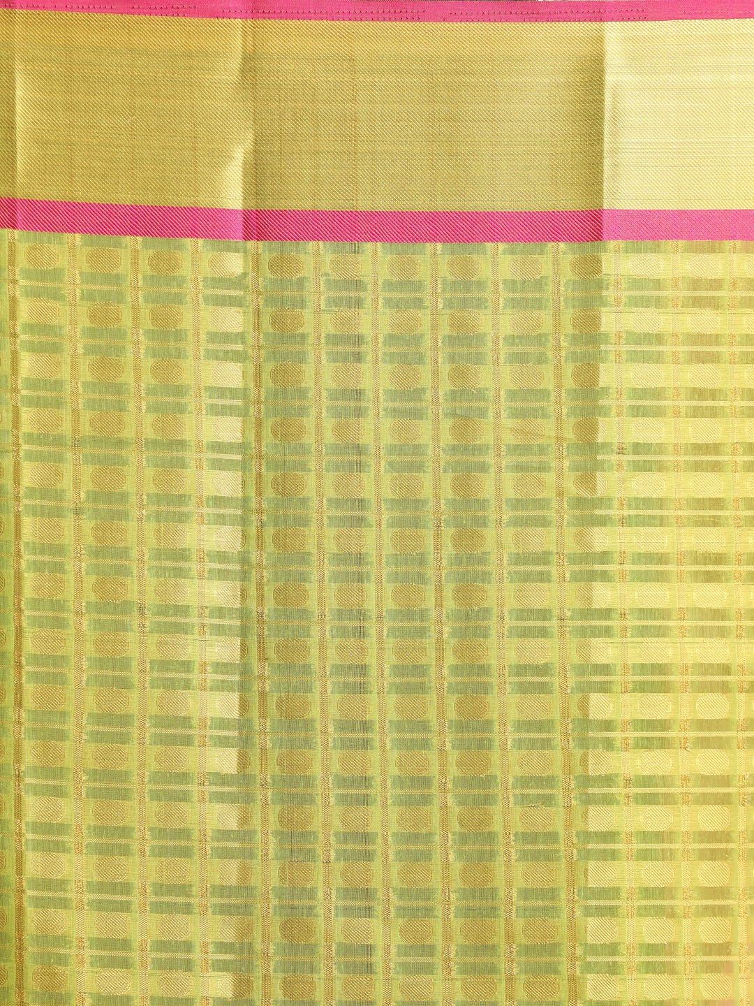 Indethnic Lime Green Woven Design Saree - Saree Detail View