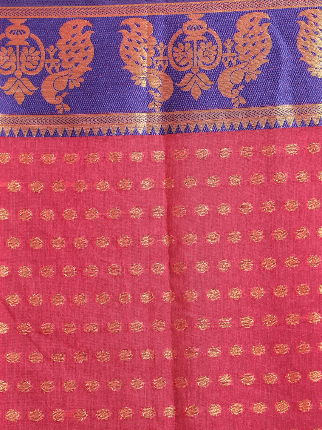 Indethnic Magenta Woven Design Saree - Saree Detail View