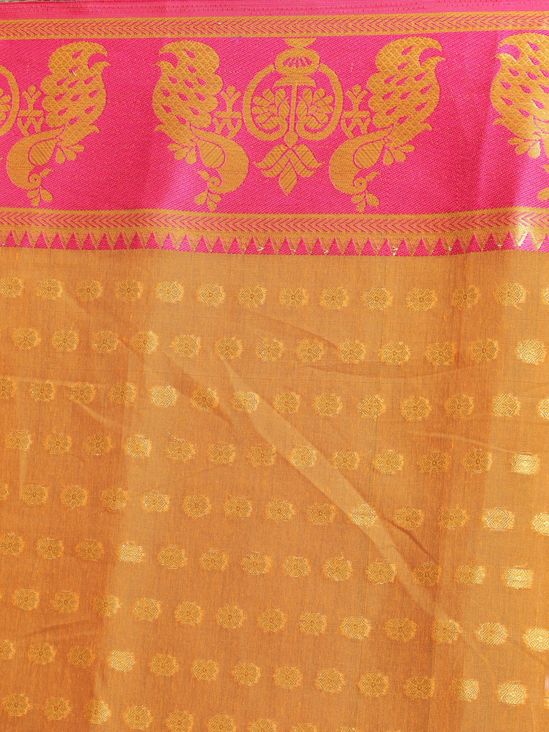 Indethnic Mustard Woven Design Saree - View 2