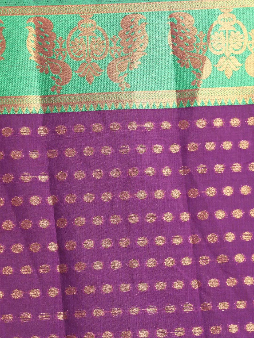 Indethnic Purple Woven Design Saree - View 3