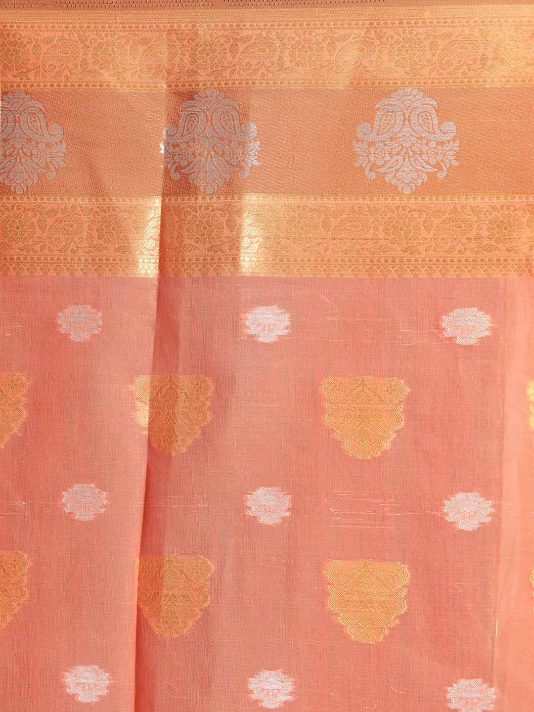 Indethnic Pink Woven Design Saree - Saree Detail View