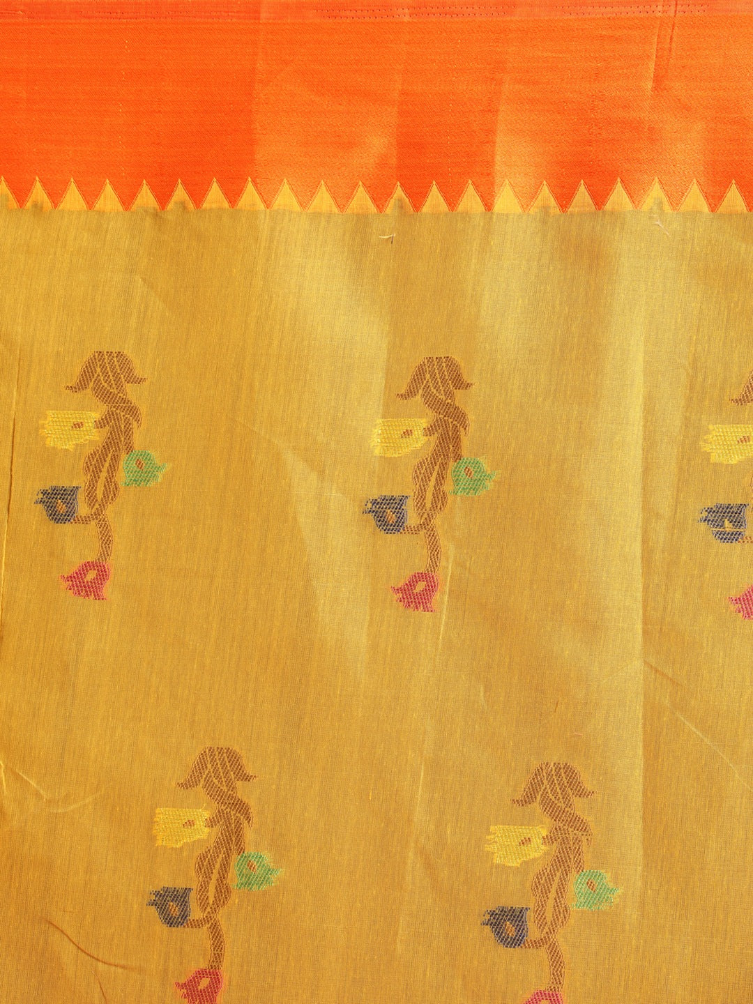 Indethnic Yellow Woven Design Saree - Saree Detail View