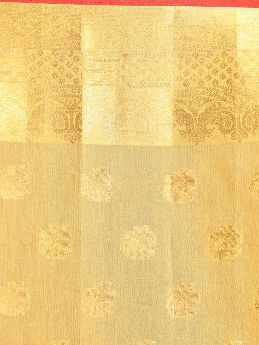 Indethnic Yellow Woven Design Saree - Saree Detail View