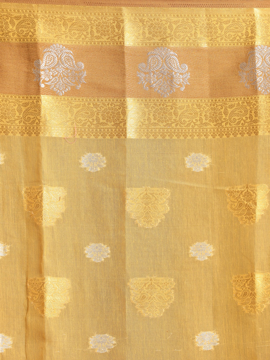 Indethnic Yellow Woven Design Saree - Saree Detail View