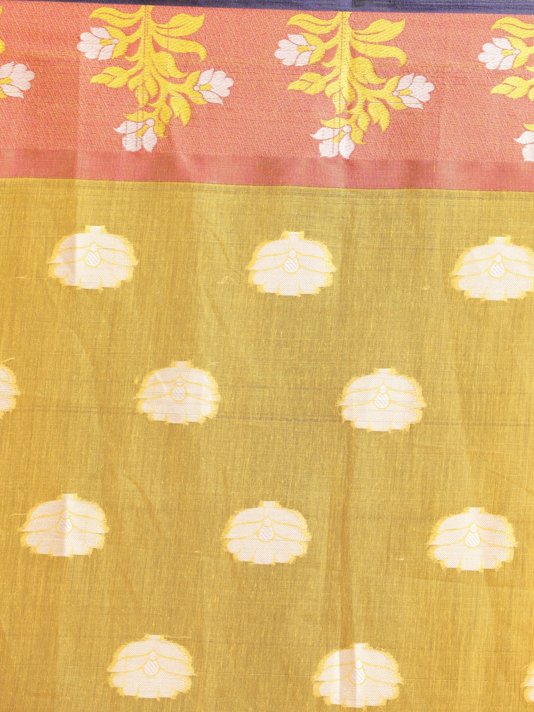 Indethnic Yellow Woven Design Saree - Saree Detail View