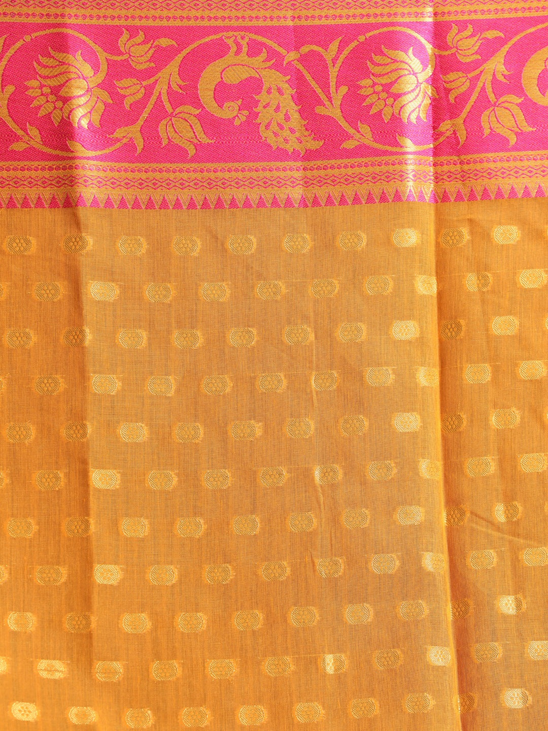 Indethnic Yellow Woven Design Saree - Saree Detail View
