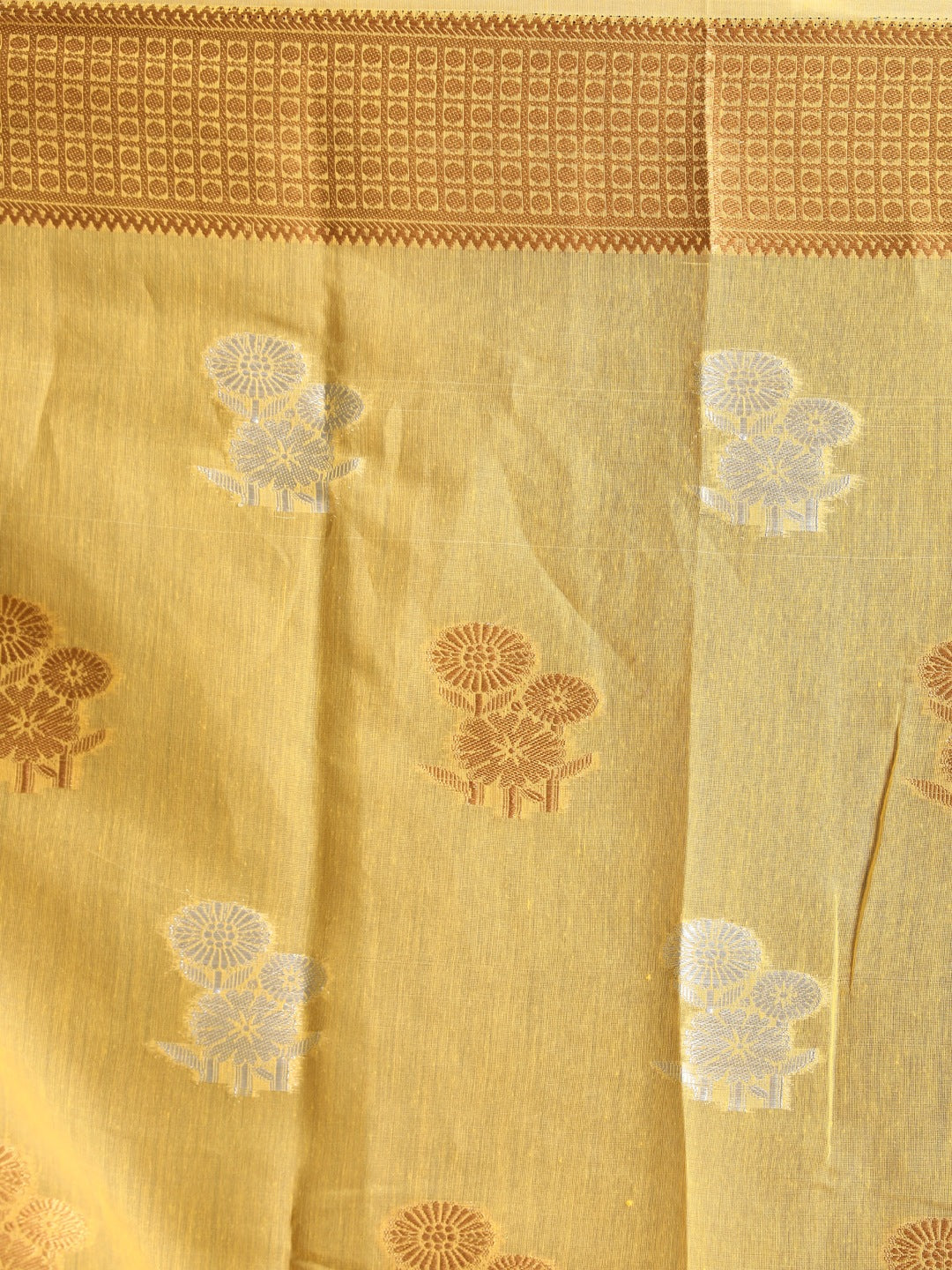 Indethnic Yellow Woven Design Saree - Saree Detail View