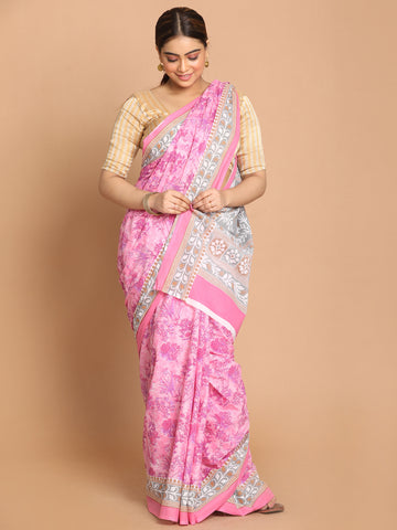 ROSE BLOOM (HANDLOOM 100% PURE COTTON SAREE)